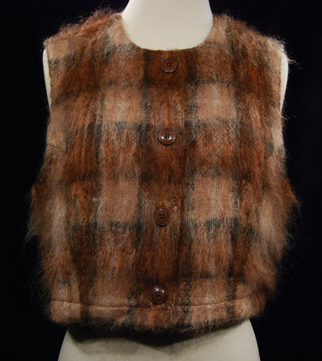 Girl's Fuzzy Plaid Mohair Vest by Banana Republic