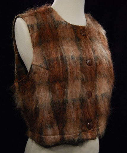 Girl's Fuzzy Plaid Mohair Vest by Banana Republic