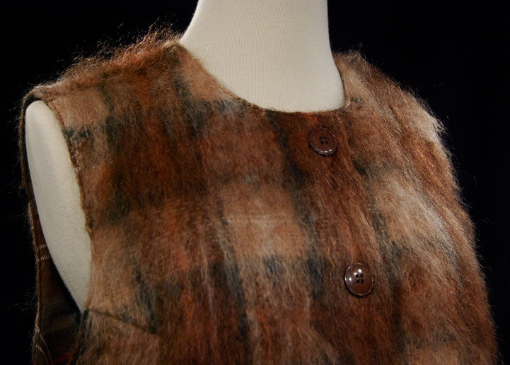 Girl's Fuzzy Plaid Mohair Vest by Banana Republic