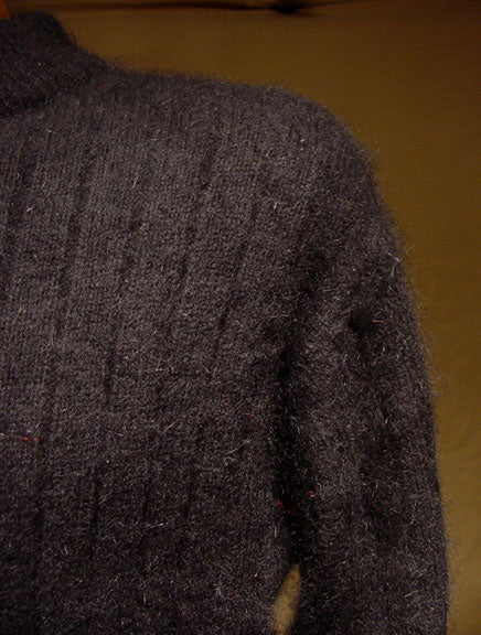 Woman's Black Angora Crewneck Sweater by Rafaella