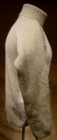 Woman's Tan Argyle Angora Turtleneck Sweater