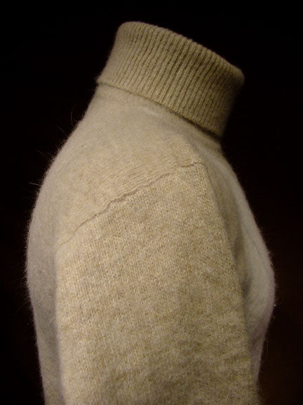 Woman's Tan Argyle Angora Turtleneck Sweater