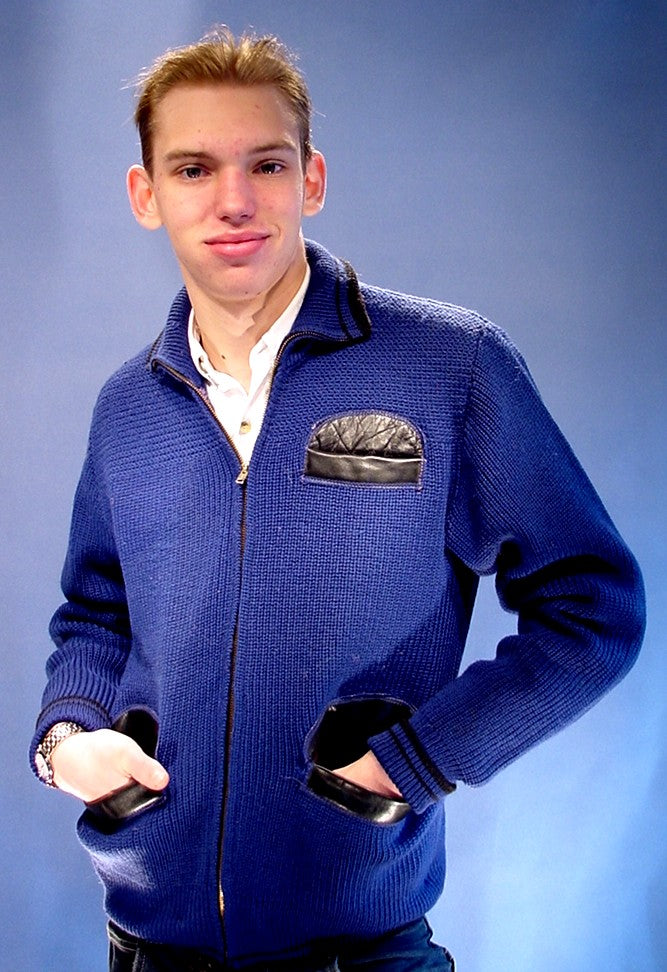 Retro-Strickjacke mit Reißverschluss vorne für Herren