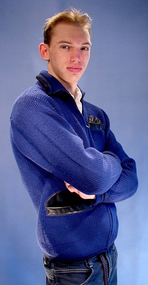 Retro-Strickjacke mit Reißverschluss vorne für Herren