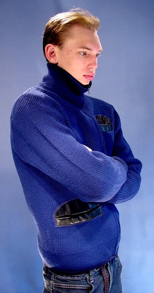 Retro-Strickjacke mit Reißverschluss vorne für Herren