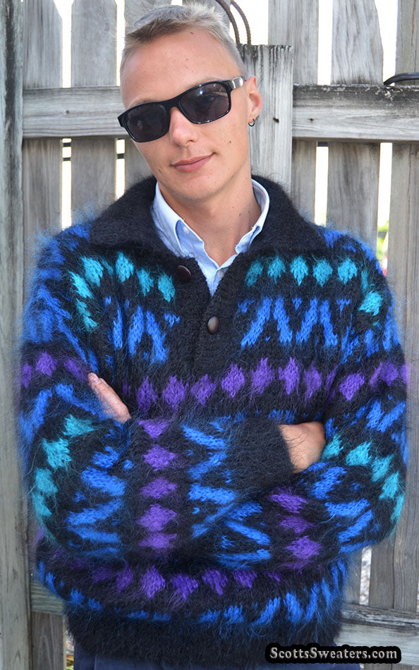 Men's Icelandic Mohair Polo-neck Mohair Sweater