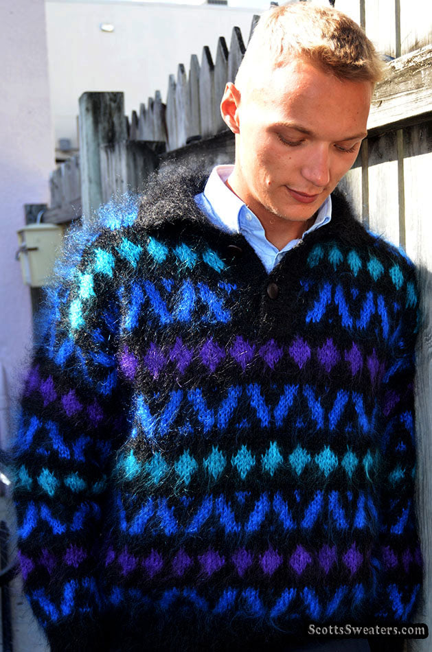 Men's Icelandic Mohair Polo-neck Mohair Sweater