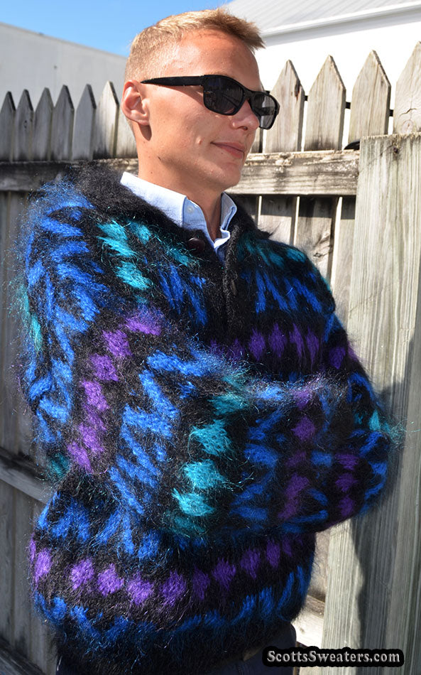 Men's Icelandic Mohair Polo-neck Mohair Sweater