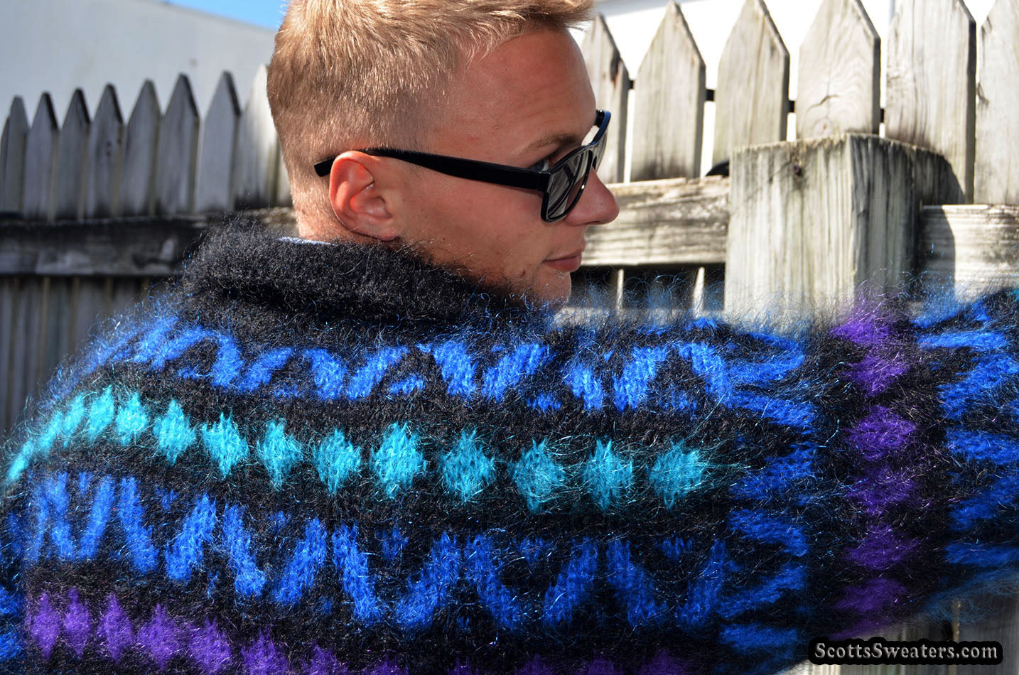 Men's Icelandic Mohair Polo-neck Mohair Sweater