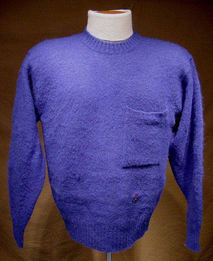 Fuzzy Retro Crewneck Brushed Wool Sweater