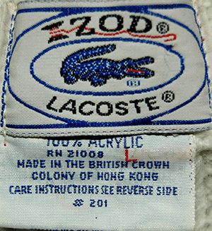 Klassischer Retro-Tennispullover von Izod für Herren, Grau/Rot gestreift