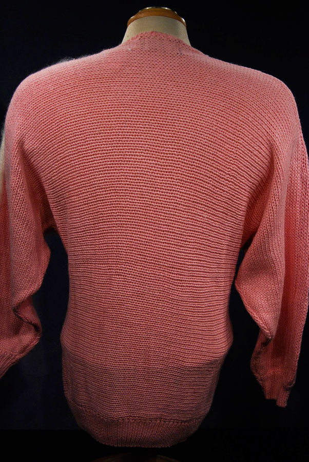Woman's Beaded-Pink Angora Sweater by David Brett