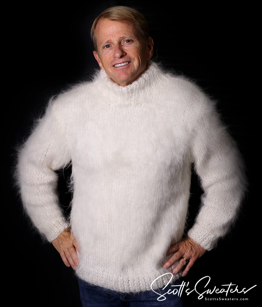 Men's Handknit Mohair Crewneck Sweater