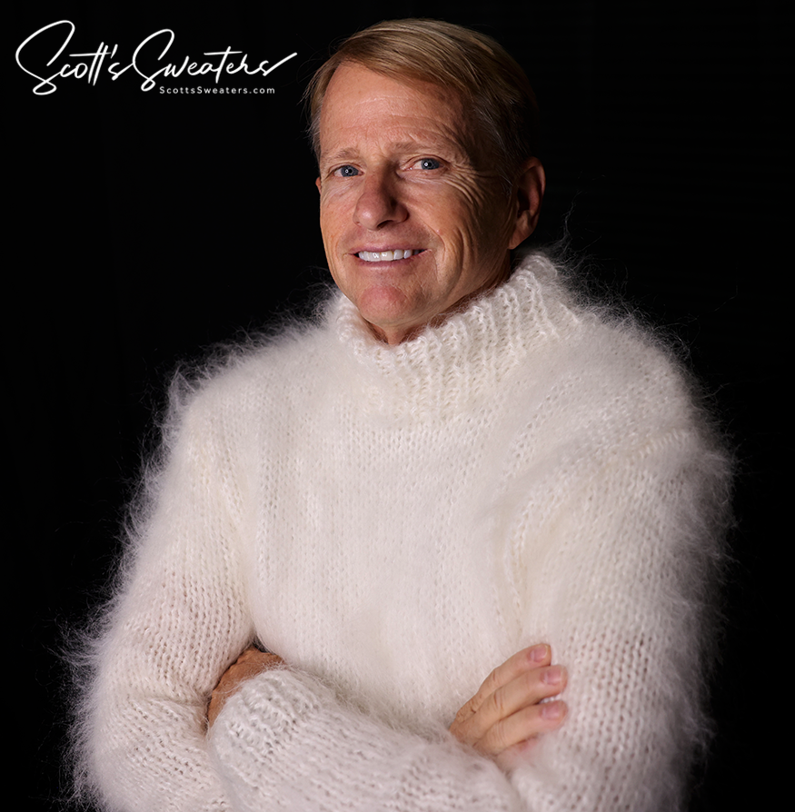 Men's Handknit Mohair Crewneck Sweater
