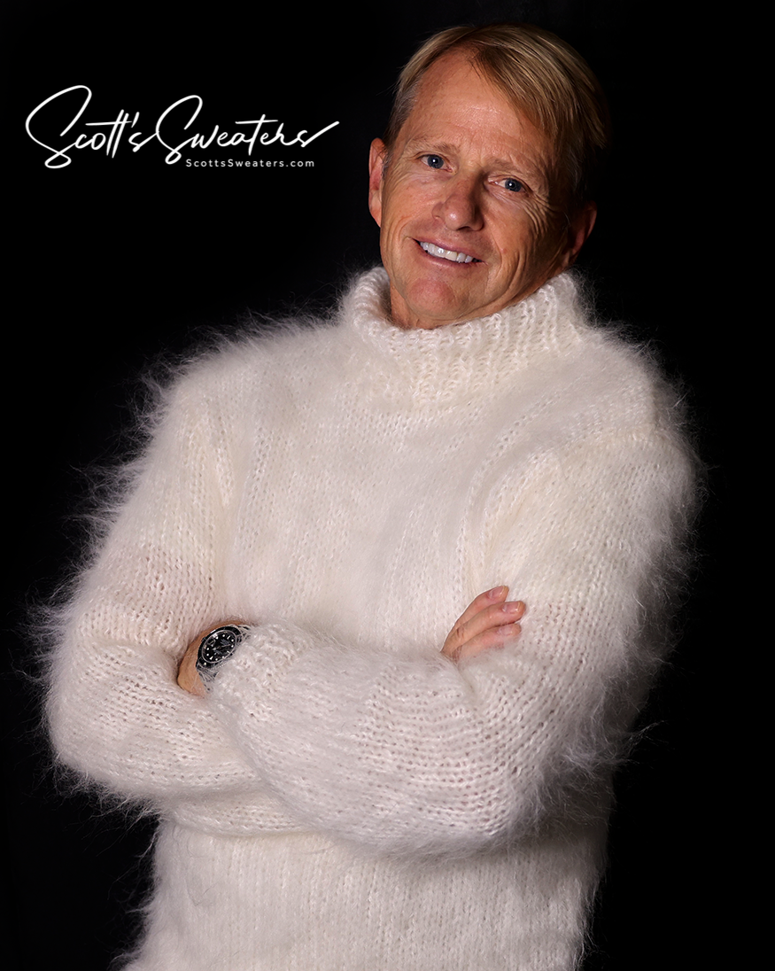 Men's Handknit Mohair Crewneck Sweater
