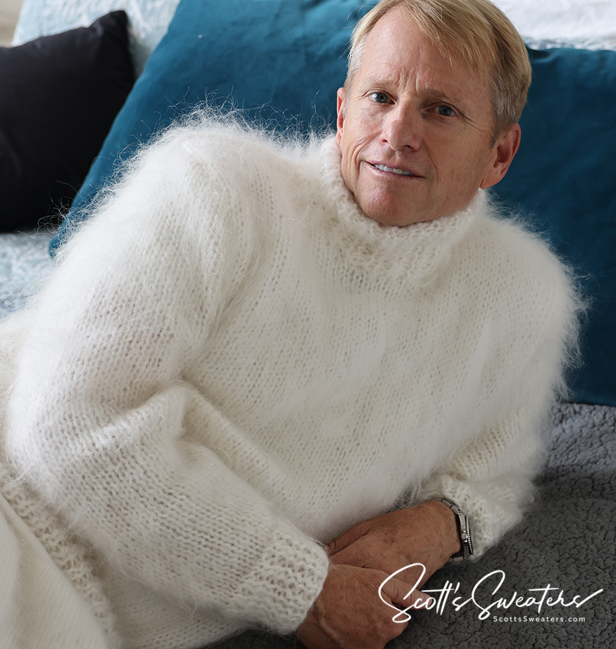 Men's Handknit Mohair Crewneck Sweater