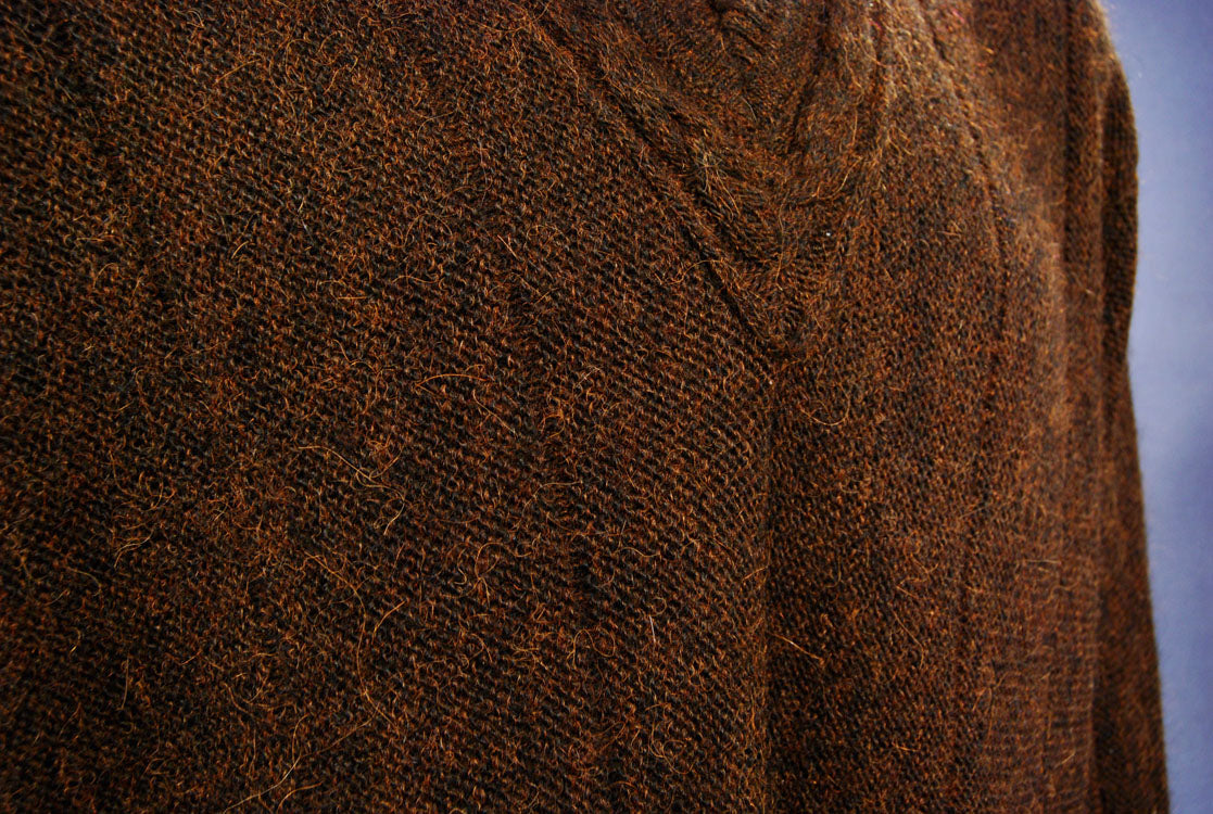 Men's Soft Bronze Colored Alpaca V-neck Sweater