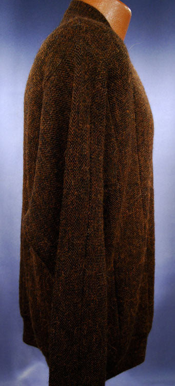 Men's Soft Bronze Colored Alpaca V-neck Sweater