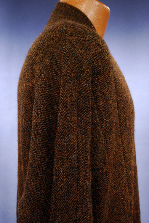 Men's Soft Bronze Colored Alpaca V-neck Sweater