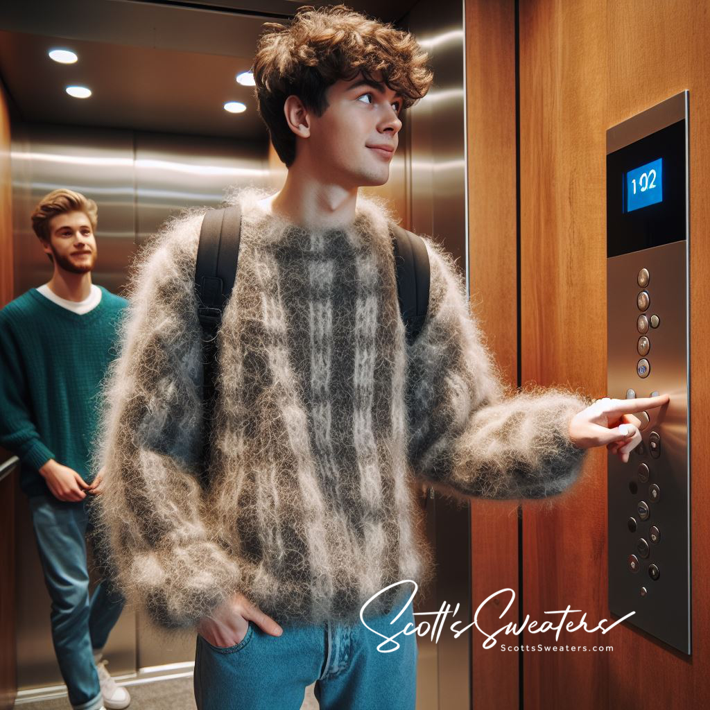 AI Designed Men's Crewneck Mohair Sweater