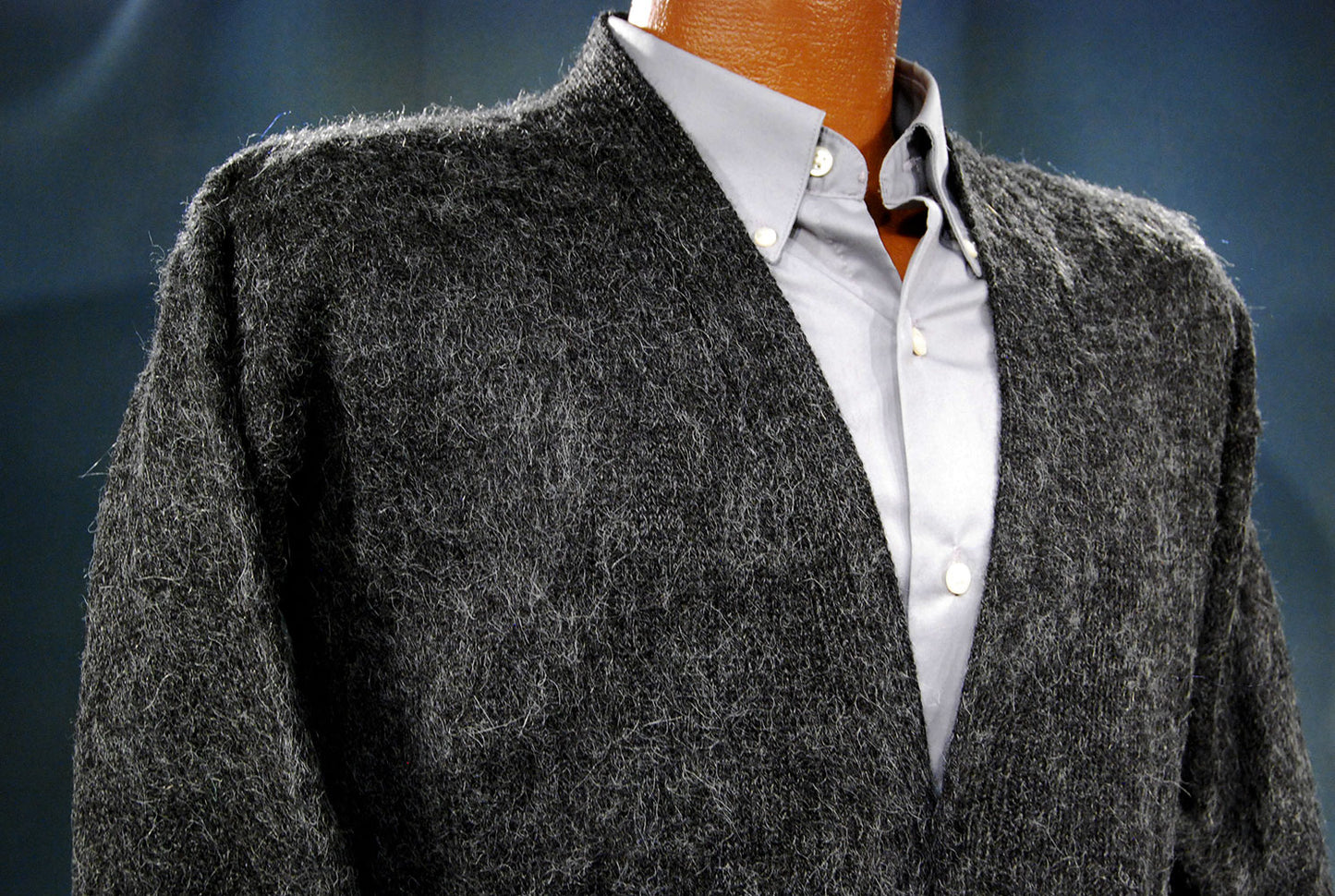 Men's Soft Alpaca Cardigan Sweater in Black