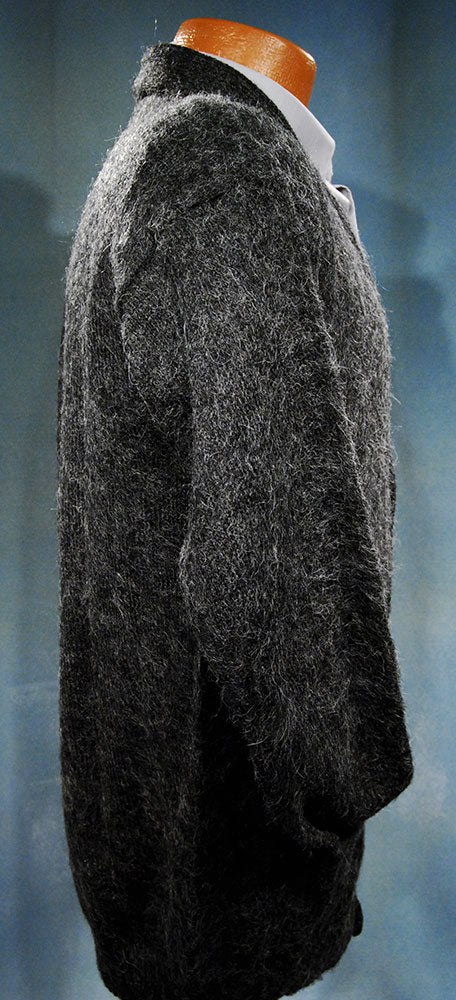 Men's Soft Alpaca Cardigan Sweater in Black