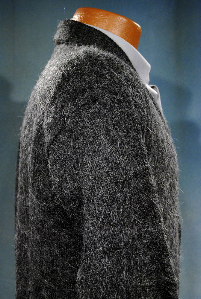 Men's Soft Alpaca Cardigan Sweater in Black