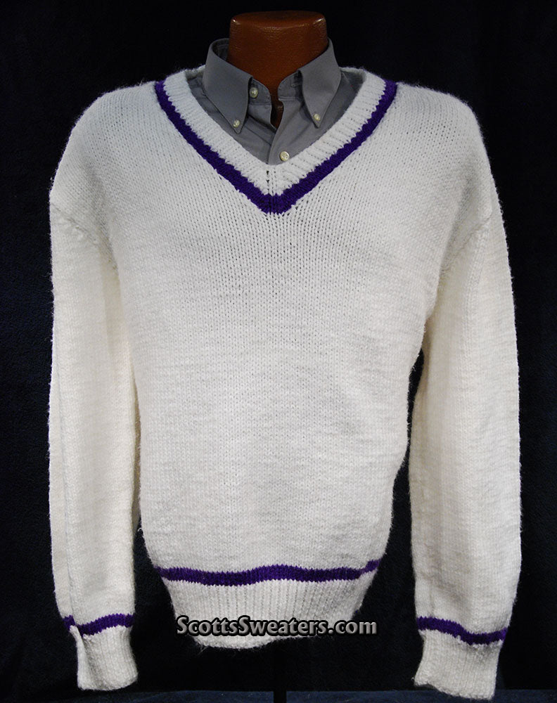 Men's Sporty V-neck Pullover Tennis/Cricket Sweater