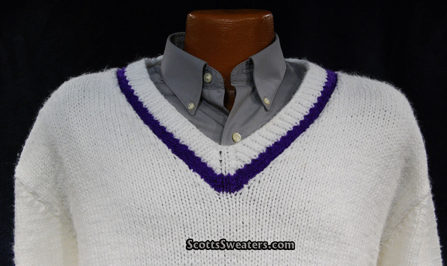 Men's Sporty V-neck Pullover Tennis/Cricket Sweater
