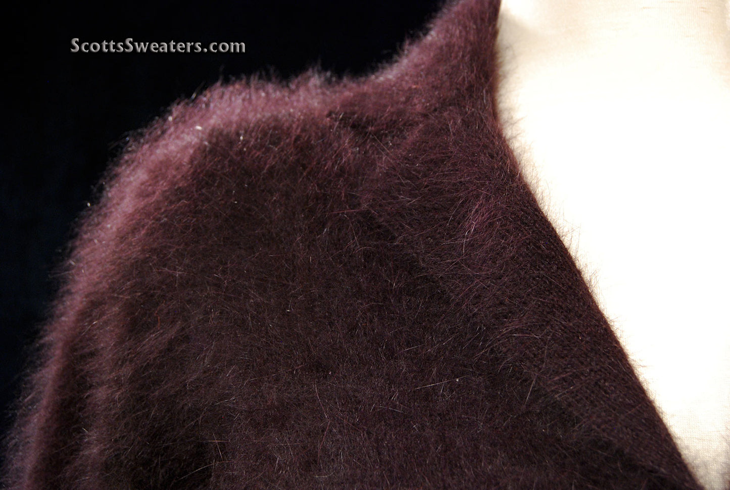 Woman's Luxurious Brown Angora Shawl-neck Collar Sweater by Monsoon