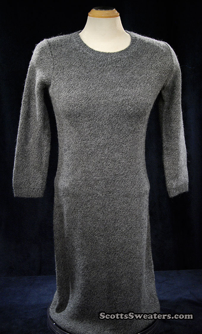 Woman's Grey Alpaca-Merino Wool Sweaterdress (Copy)