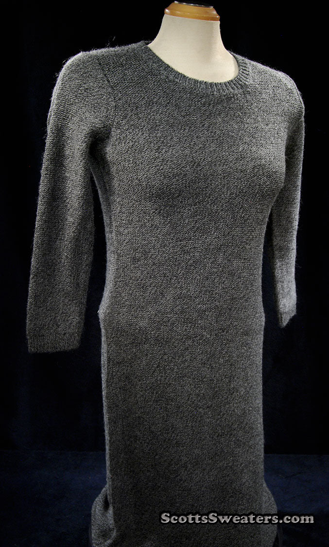 Woman's Grey Alpaca-Merino Wool Sweaterdress (Copy)