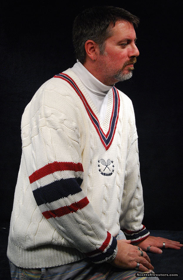 Sportlicher Herren-Pullover mit V-Ausschnitt, Tennis-/Cricket-Pullover