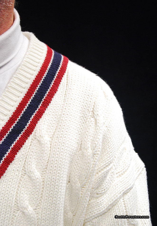Sportlicher Herren-Pullover mit V-Ausschnitt, Tennis-/Cricket-Pullover
