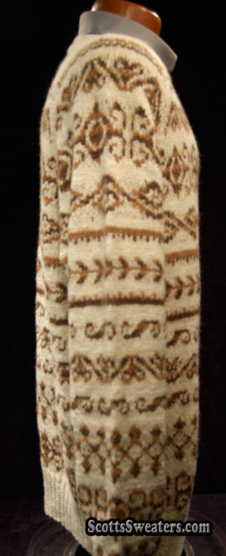 Men's Ivory Alpaca Crewneck Sweater by Fotrama