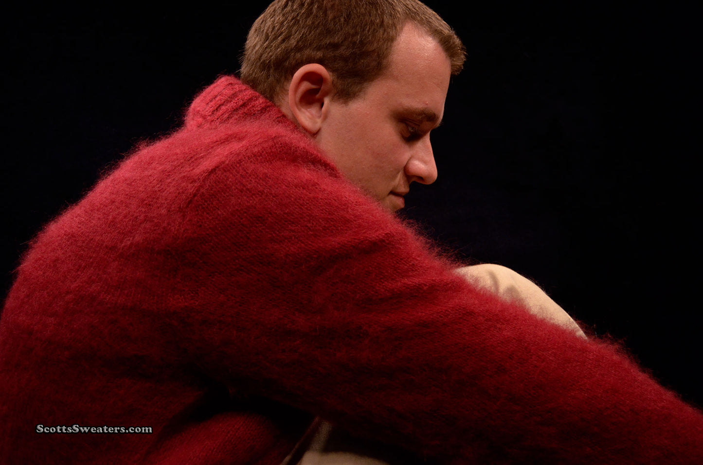 Roter Rollkragenpullover aus Mohair für Herren von D&G