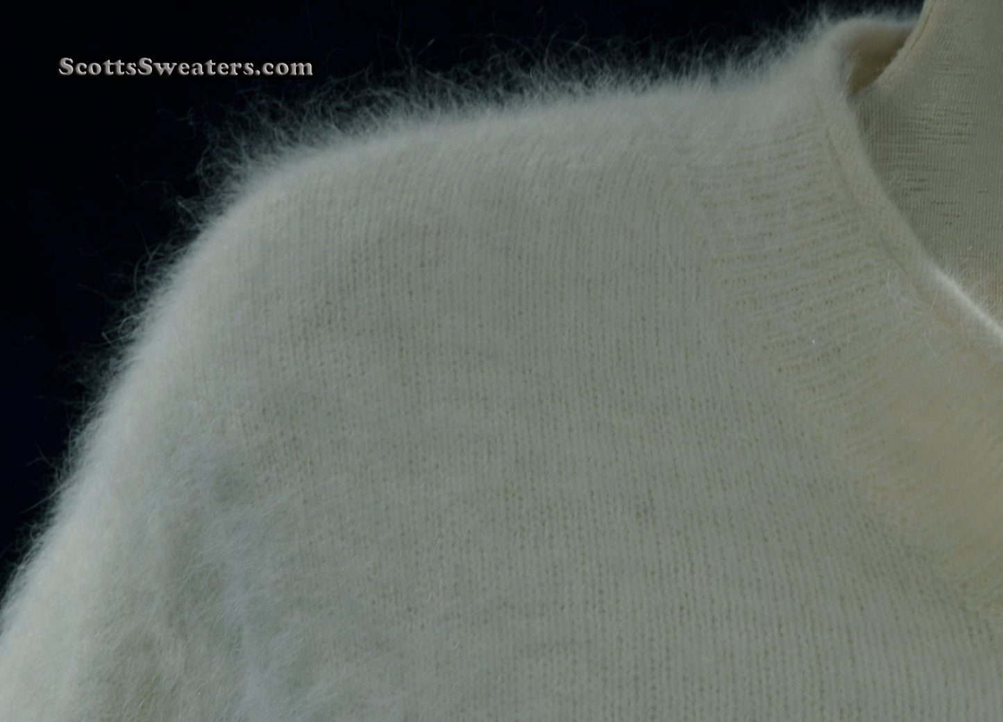 Woman's White Short-Sleeved Angora Sweater by Just Clothes