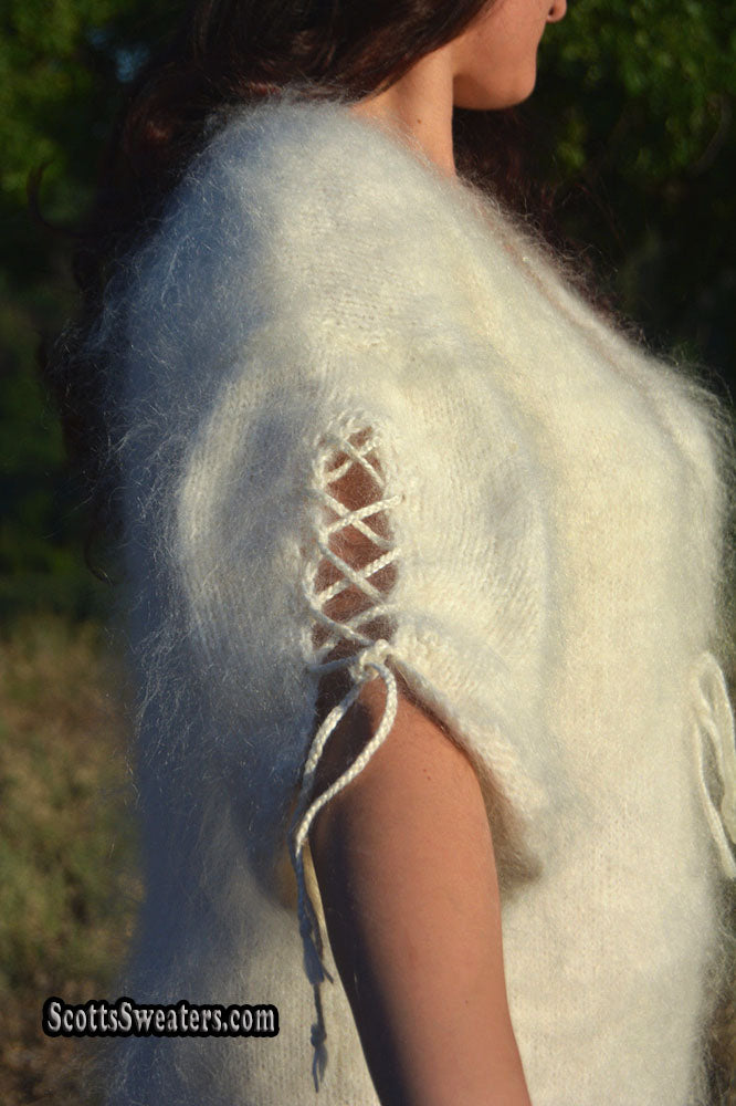 Ivory Fuzzy Mohair Sweaterdress