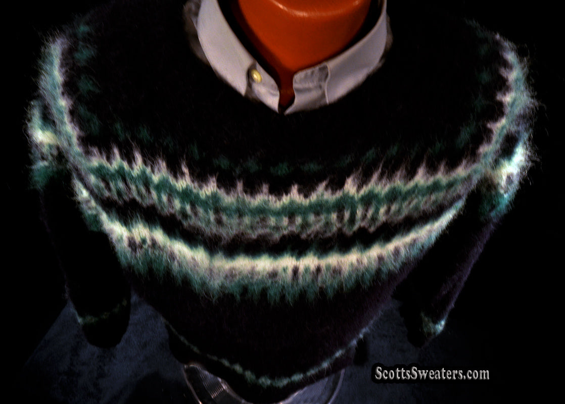Men's Navy-blue Alpaca Crewneck Sweater