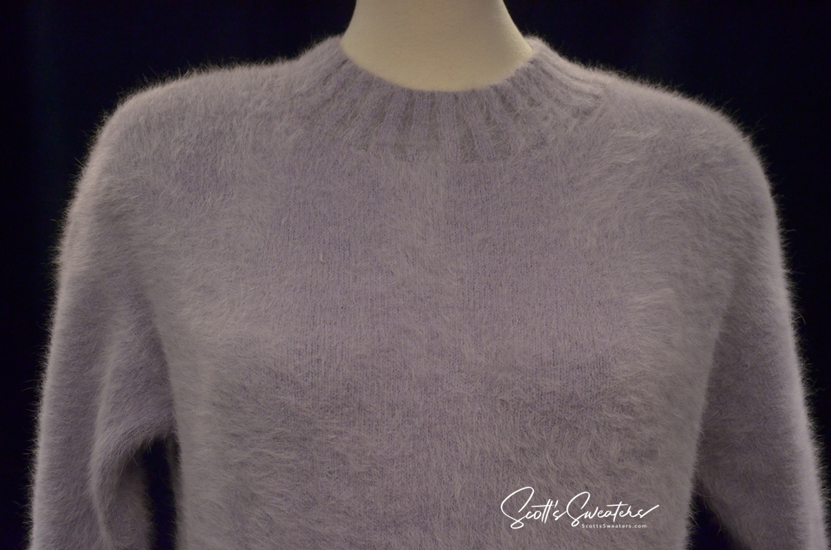 Light-blue Angora Crewneck Sweaterdress