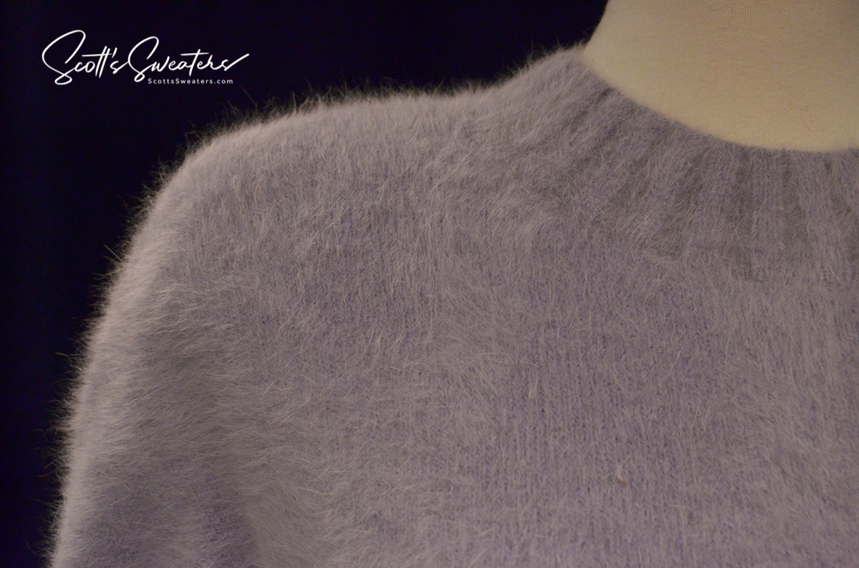Light-blue Angora Crewneck Sweaterdress