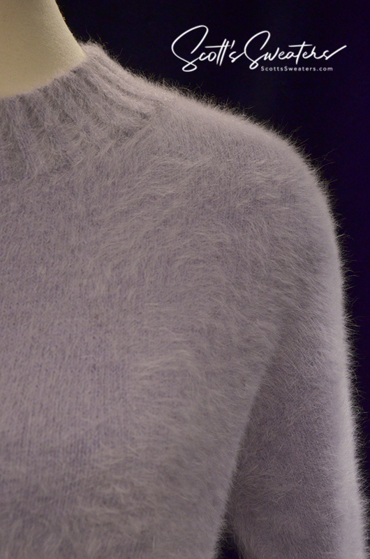Light-blue Angora Crewneck Sweaterdress