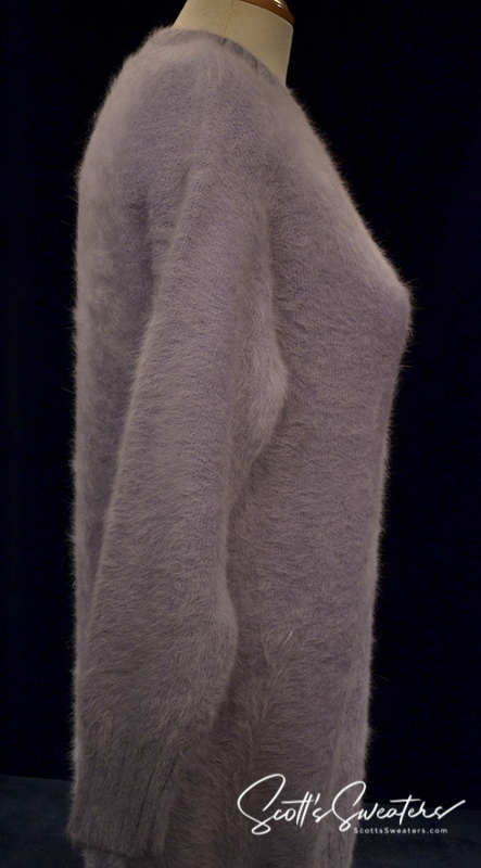 Light-blue Angora Crewneck Sweaterdress