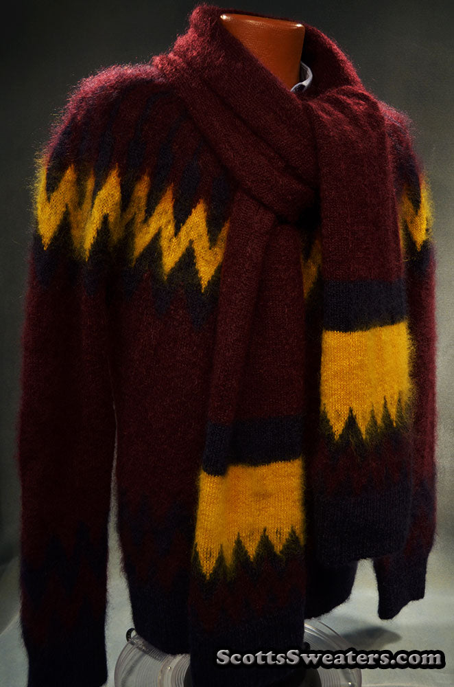 Matching Hat / Scarf for men's Crewneck Mohair Sweater
