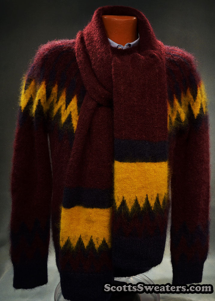 Matching Hat / Scarf for men's Crewneck Mohair Sweater