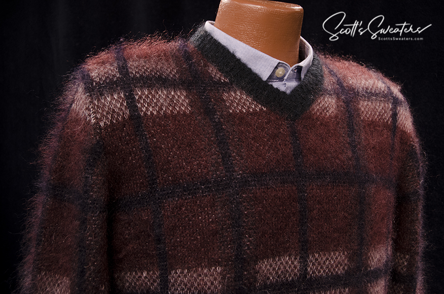 Ziegelroter Mohairpullover für Herren von Roberto Collina