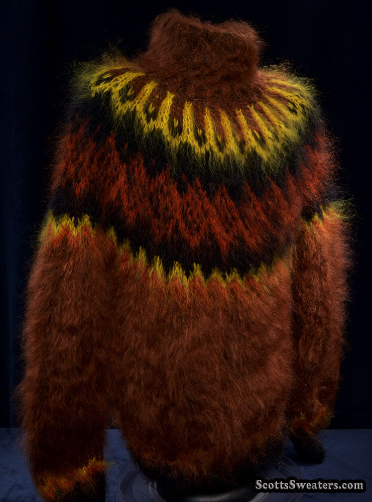 Handgestrickter Rollkragenpullover aus Mohair für Herren