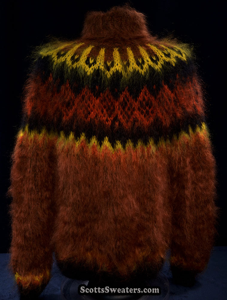 Handgestrickter Rollkragenpullover aus Mohair für Herren