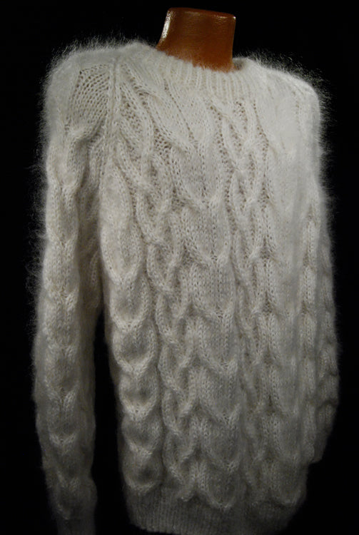 Men's Handknit Thick Cabled Mohair Sweaters