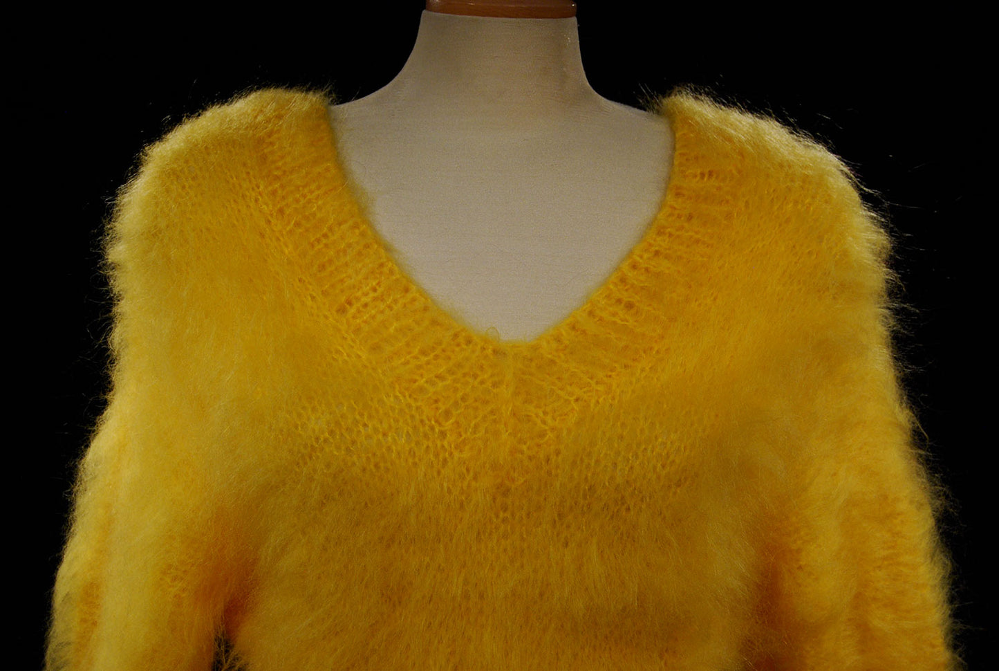 Woman's Fuzzy Yellow Mohair Sweater